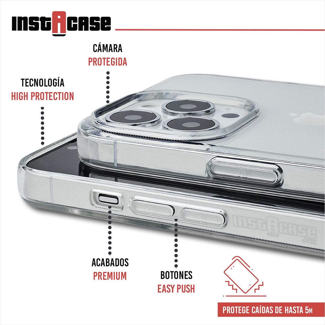 Foto 3 pulgar | Funda InstaCase para iPhone 13 Pro color Transparente
