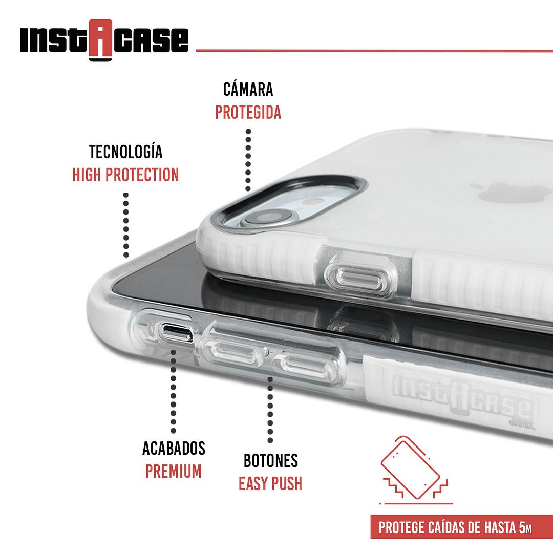 Foto 3 pulgar | Funda InstaCase para iPhone 7 color Blanco a Prueba de Golpes