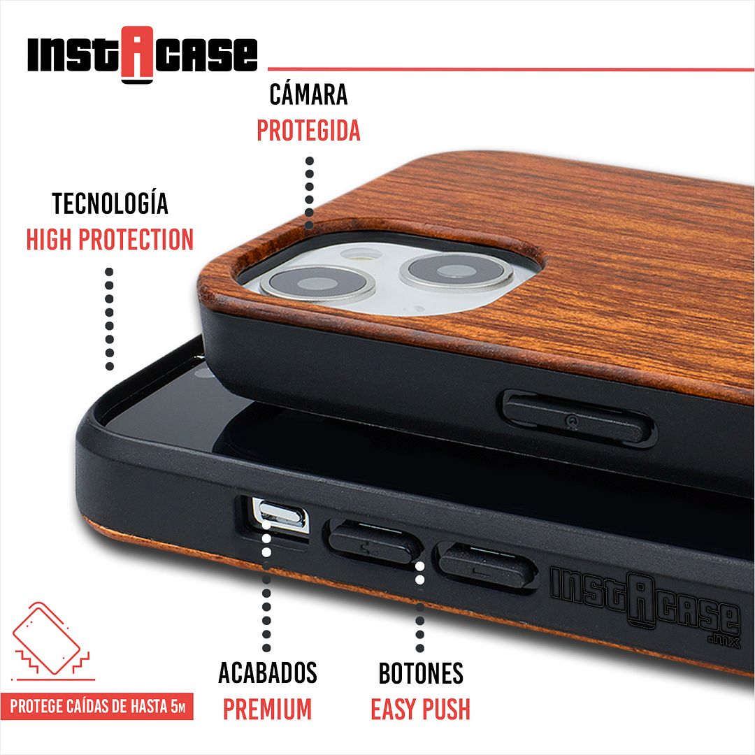 Foto 3 pulgar | Funda para iPhone 13 Instacase color Café