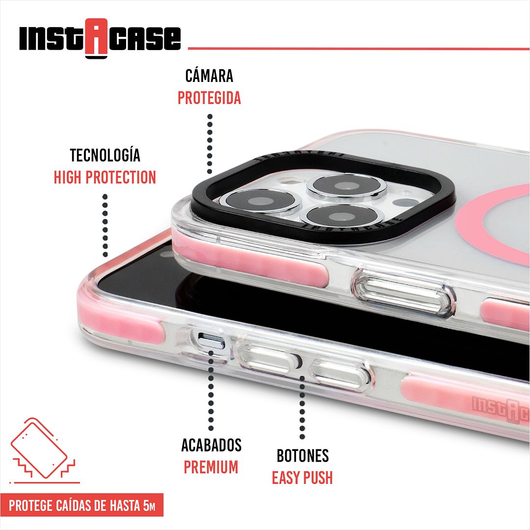 Foto 3 pulgar | Funda InstaCase para iPhone 14 Pro Magsafe color Rosa