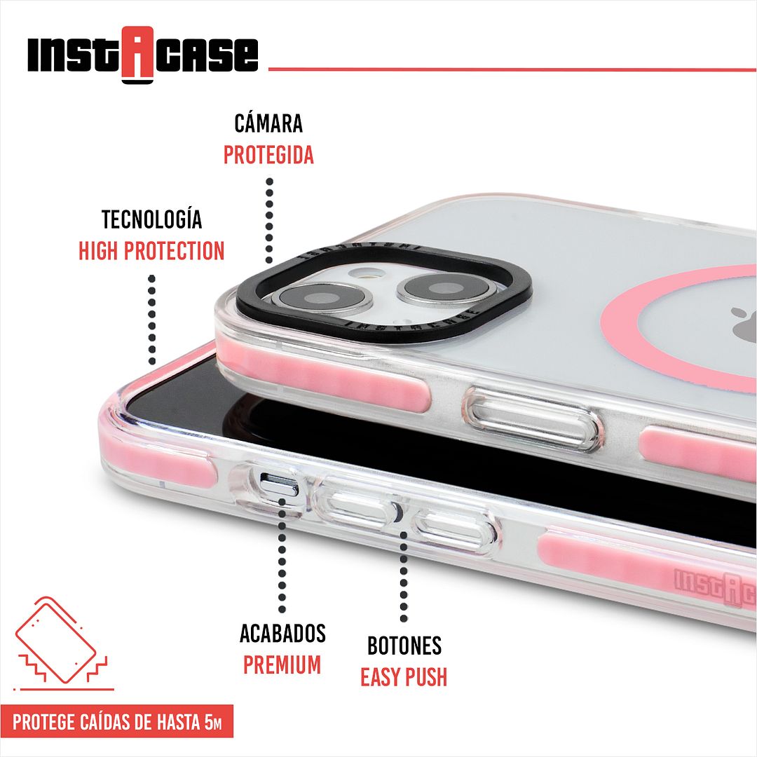 Foto 3 pulgar | Funda InstaCase para iPhone 14 Magsafe color Rosa