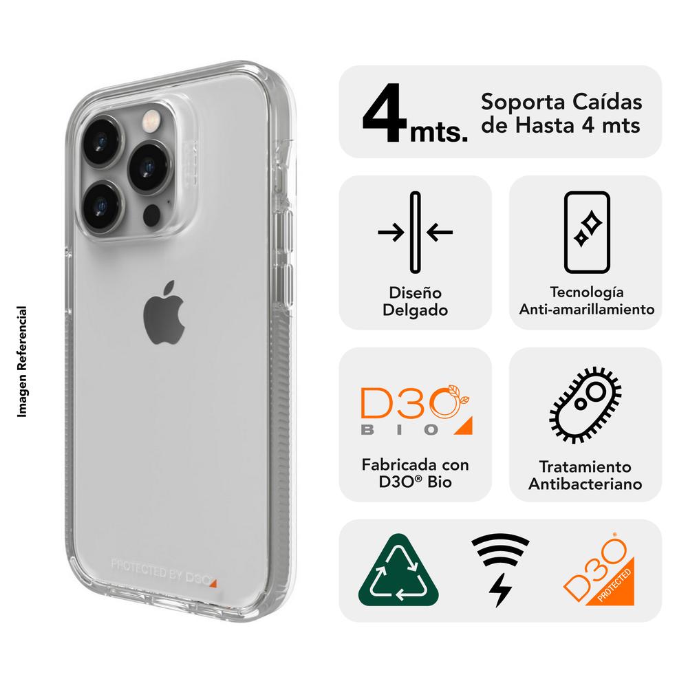 Foto 3 pulgar | Funda Gear4 Crystal Palace color Transparente para iPhone 14 Pro