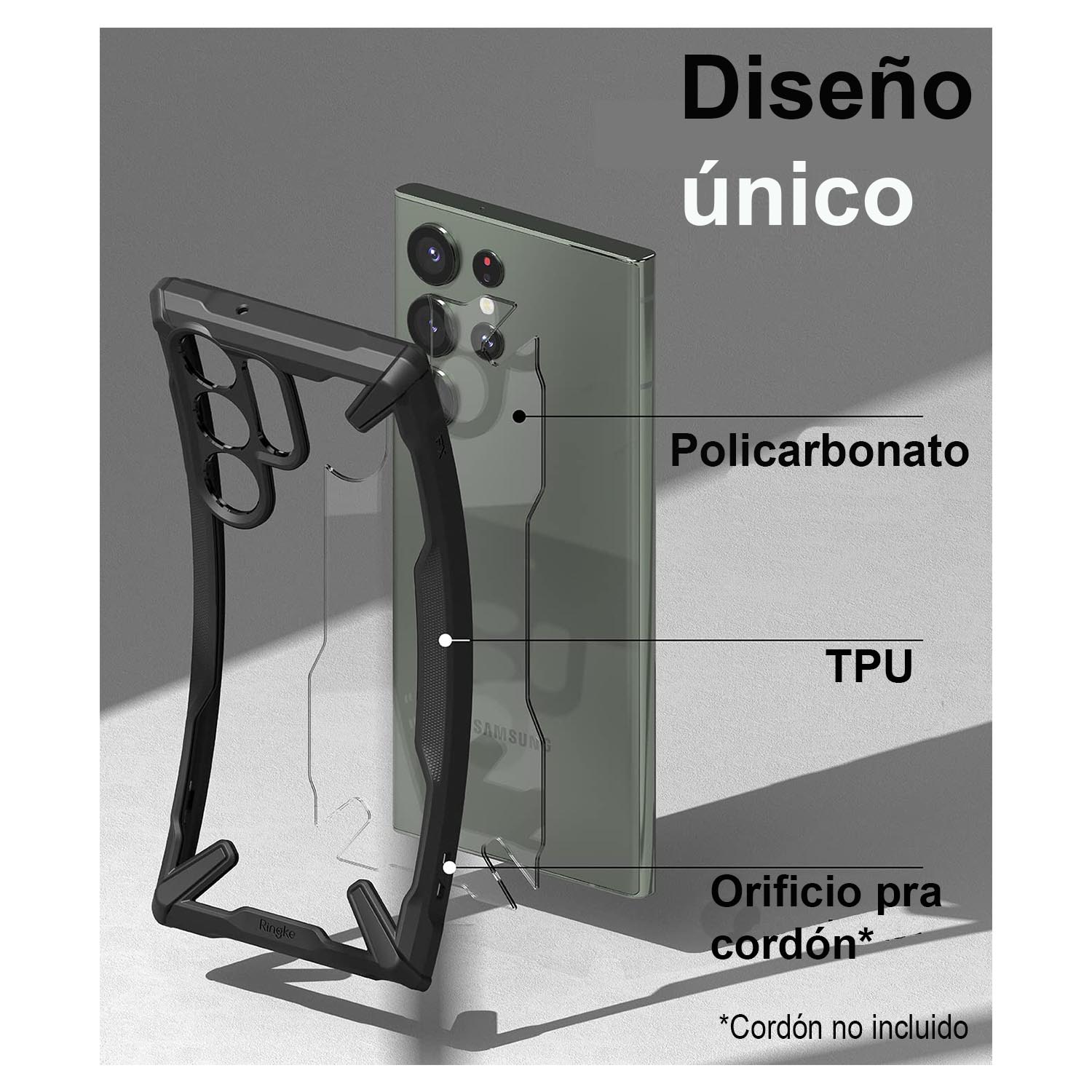 Foto 4 pulgar | Funda Ringke para Galaxy S23 Ultra color Negro