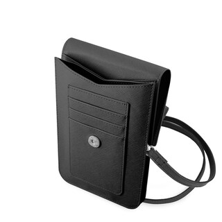Foto 3 | Urban Bolso Wallet Saffiano color Negro Logo Triángulo Guess