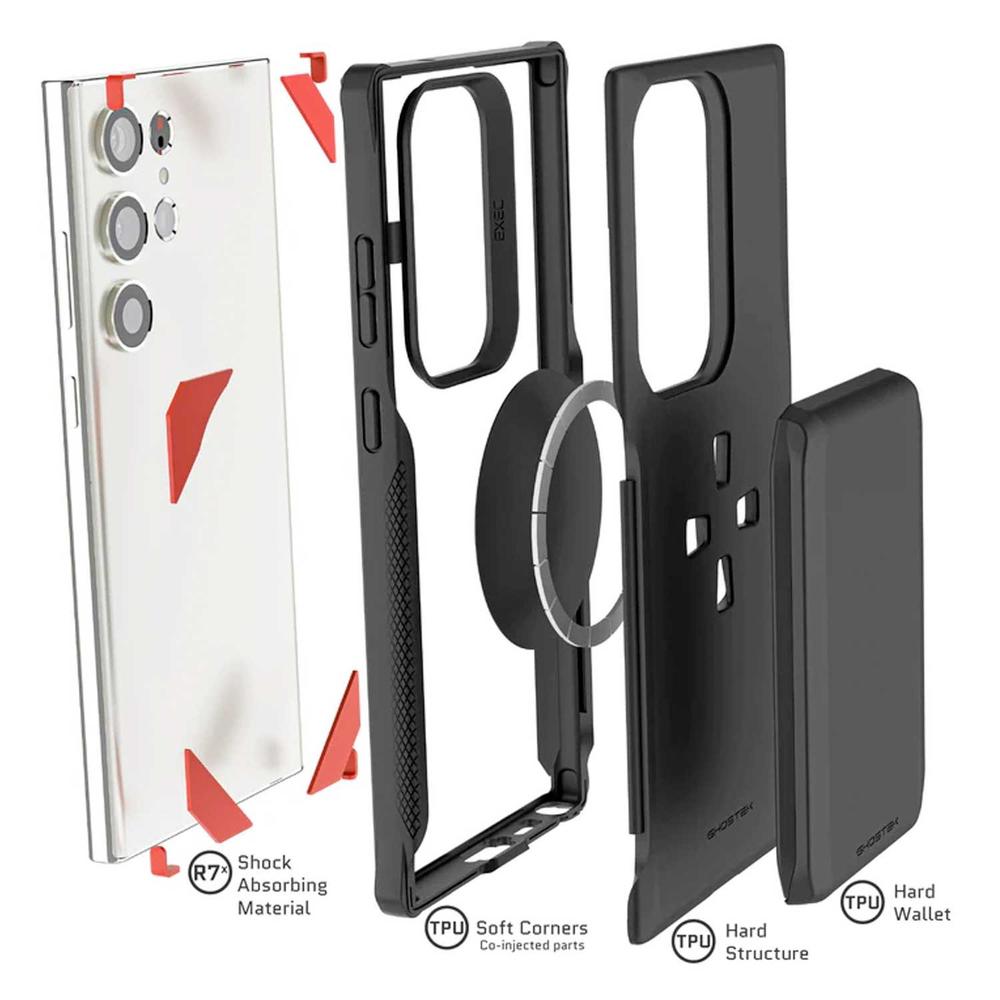 Foto 6 | Funda Ghostek Exec Printed color Negro para Samsung S23 Ultra con Porta Tarjetas