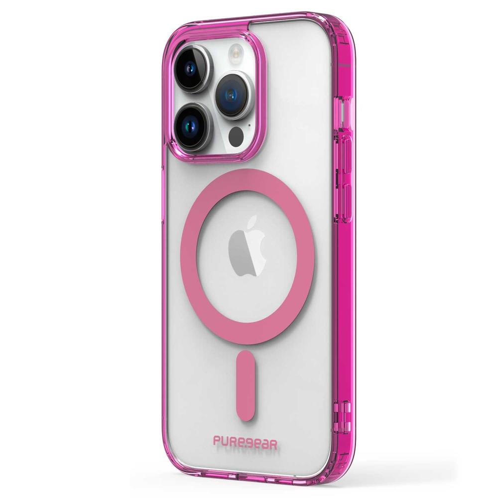 Foto 1 | Funda PureGear Slimshell Magsafe Printed color Rosa Transparente para iPhone 14 Pro Max