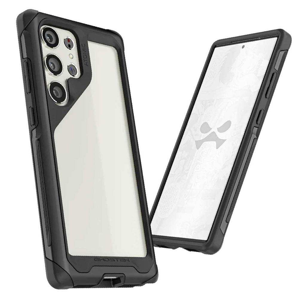 Funda Ghostek Atomic Printed color Negro para Samsung S23 Ultra Aluminio Transp