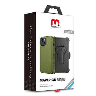 Foto 3 | Funda Mybat Maverick Clip Para Iphone 14 - Verde Con Mica