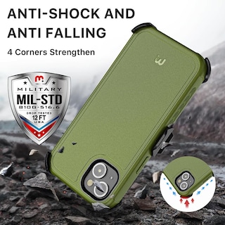 Foto 5 | Funda Mybat Maverick Clip Para Iphone 14 - Verde Con Mica