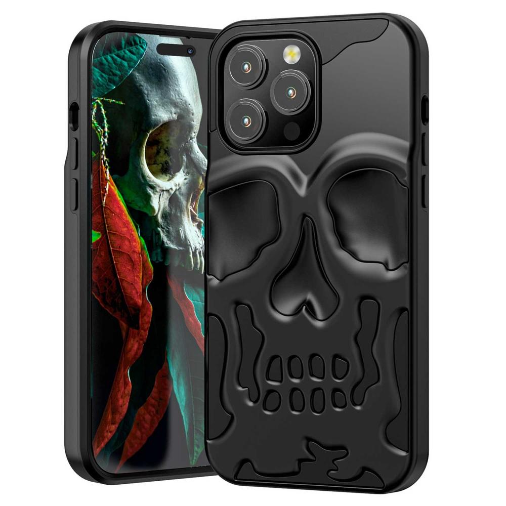 Foto 2 pulgar | Funda Mybat Skullcap para iPhone 14 Pro Negra