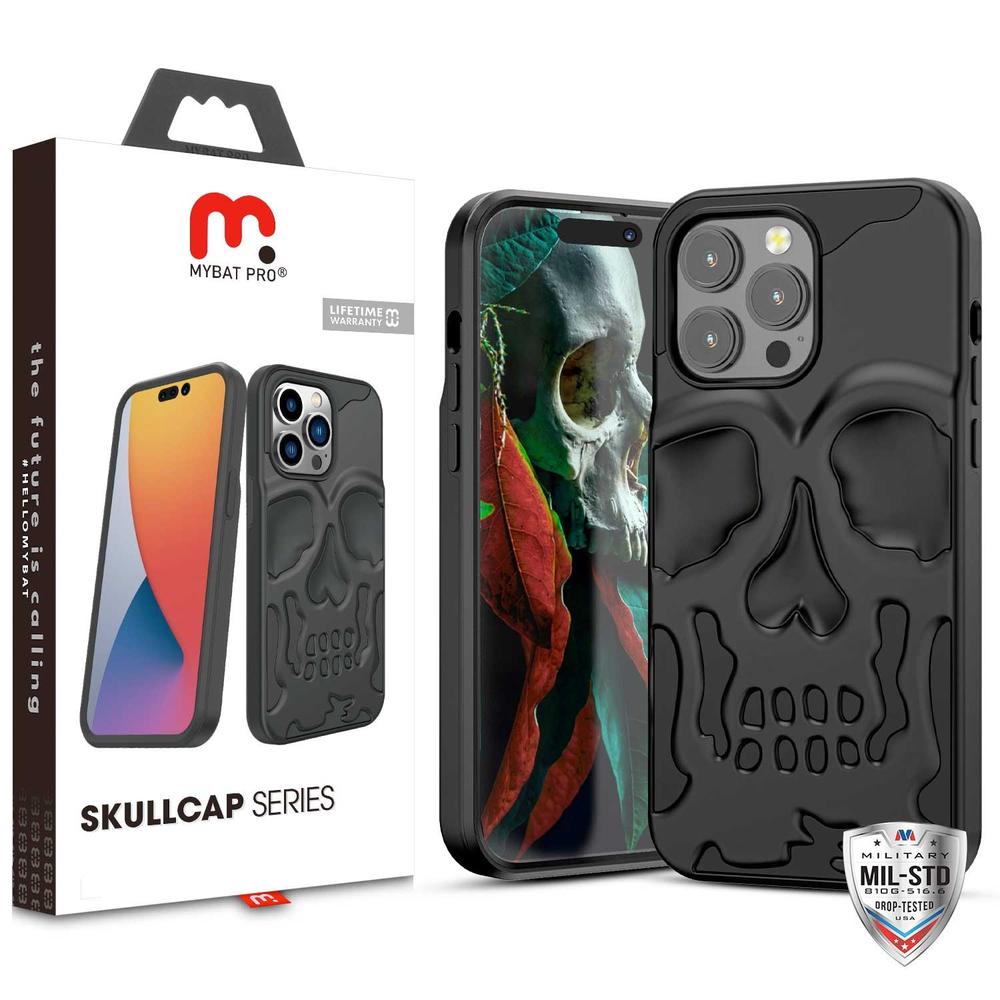 Foto 3 pulgar | Funda Mybat Skullcap para iPhone 14 Pro Negra