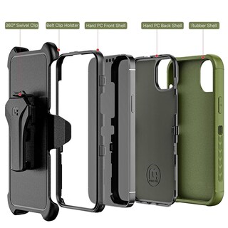 Foto 4 | Funda Mybat Maverick Clip Para iPhone 14 Plus - Verde Con Mica