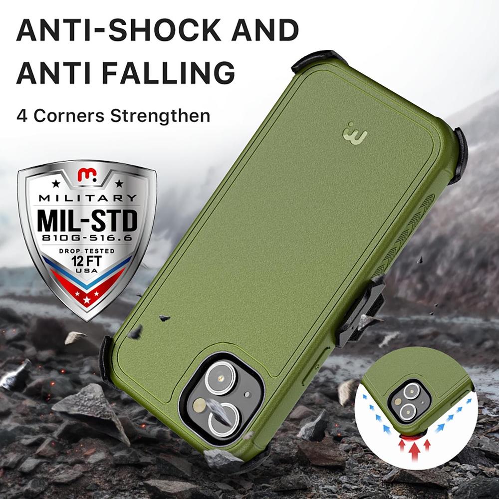 Foto 6 pulgar | Funda Mybat Maverick Clip Para iPhone 14 Plus - Verde Con Mica