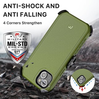 Foto 5 | Funda Mybat Maverick Clip Para iPhone 14 Plus - Verde Con Mica