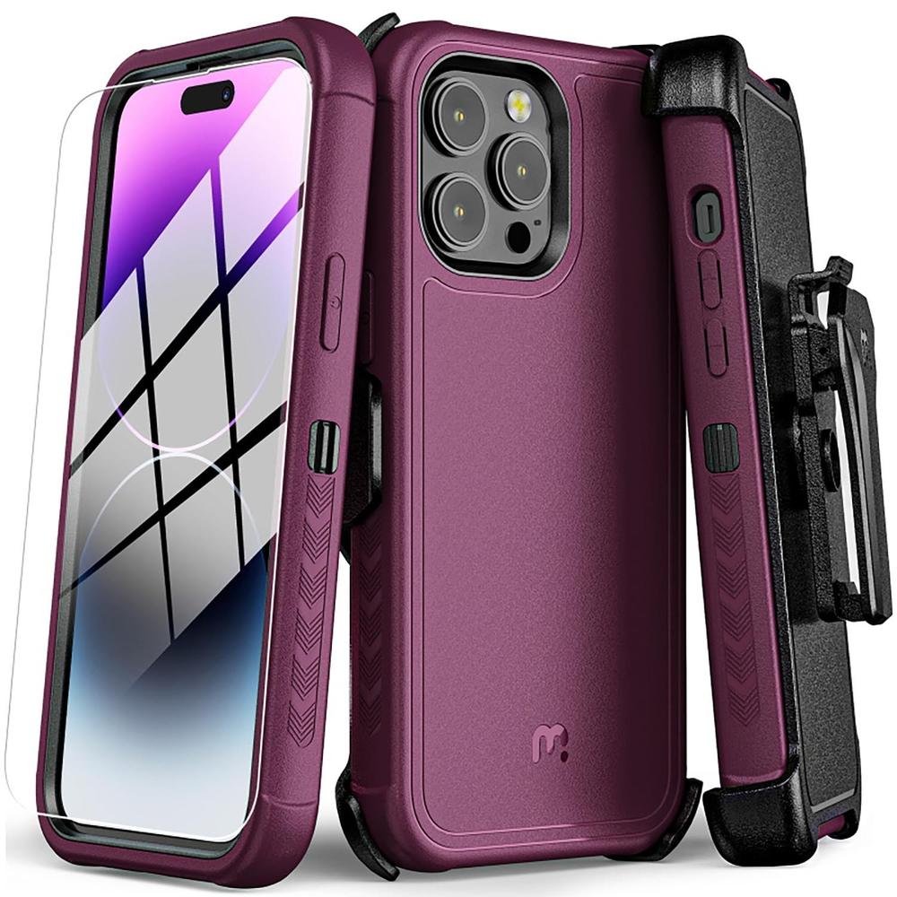 Foto 2 pulgar | Funda Mybat Maverick Clip Para iPhone 14 Pro Max - Ciruelo Con Mica