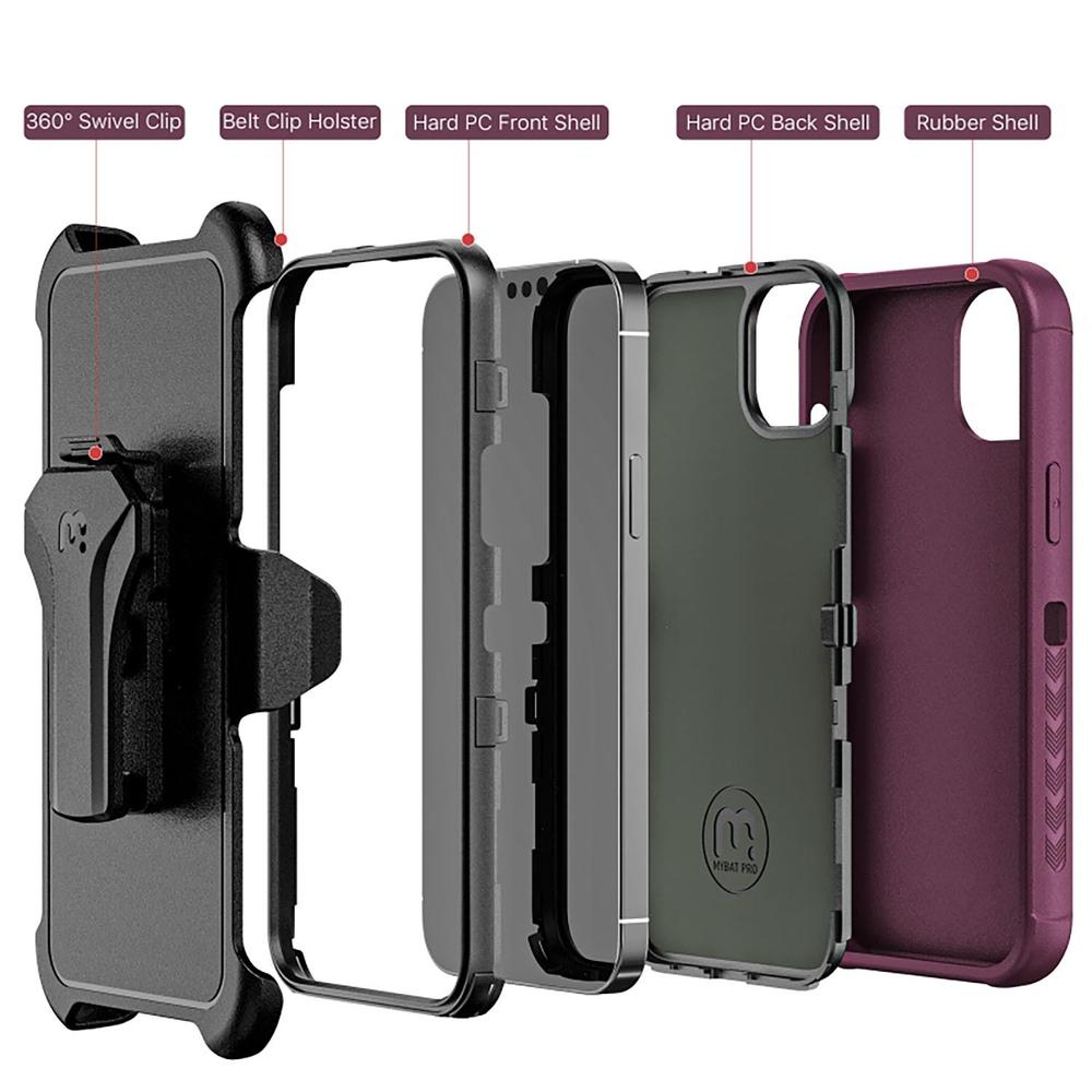 Foto 4 pulgar | Funda Mybat Maverick Clip Para iPhone 14 Pro Max - Ciruelo Con Mica