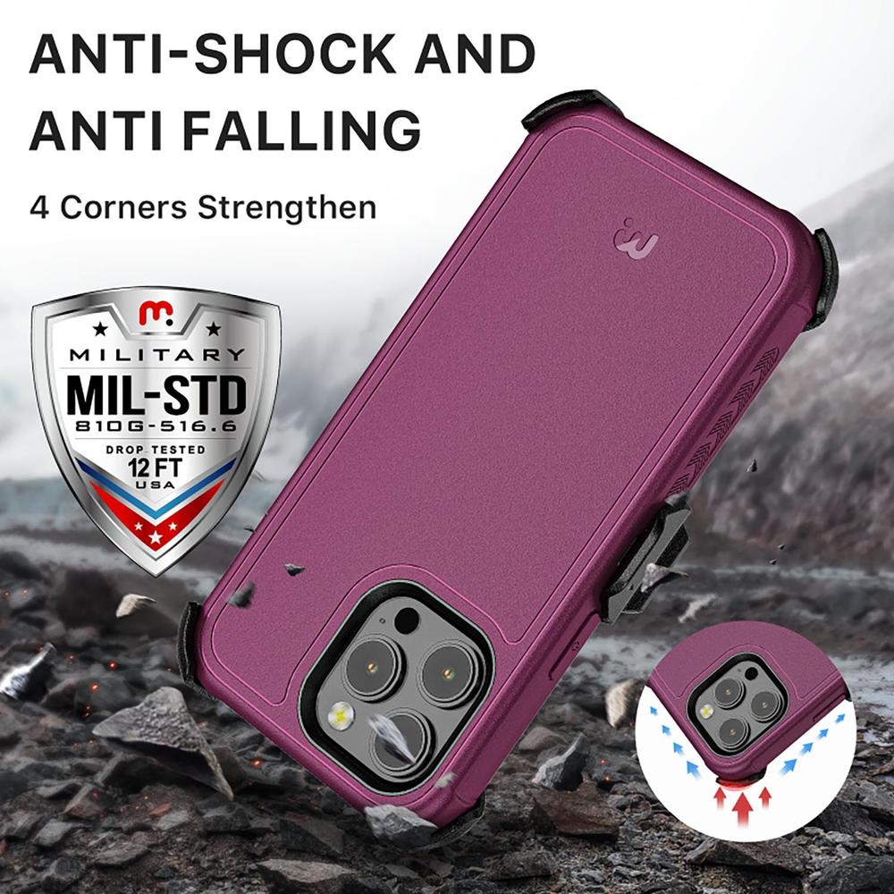Foto 6 pulgar | Funda Mybat Maverick Clip Para iPhone 14 Pro Max - Ciruelo Con Mica