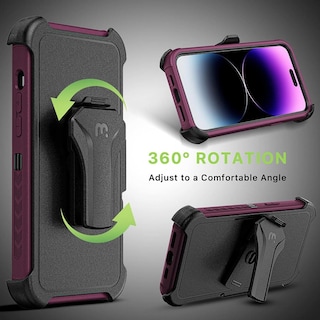 Foto 7 | Funda Mybat Maverick Clip Para iPhone 14 Pro Max - Ciruelo Con Mica