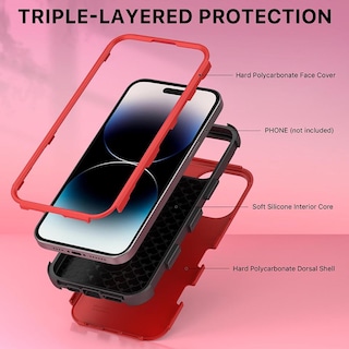 Foto 4 | Funda Mybat Tuff color Rojo para iPhone 14 Pro Max