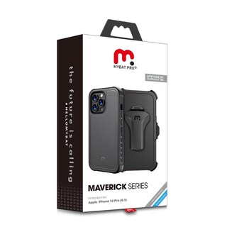 Foto 3 | Funda Mybat Maverick color Negro Clip para iPhone 14 Pro con Mica