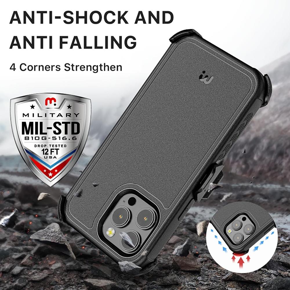 Foto 5 | Funda Mybat Maverick color Negro Clip para iPhone 14 Pro con Mica