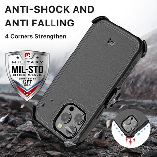 Foto 5 | Funda Mybat Maverick color Negro Clip para iPhone 14 Pro con Mica