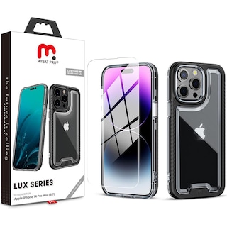Foto 2 | Funda Mybat Lux color Negro para iPhone 14 Pro Max con Mica de Cristal