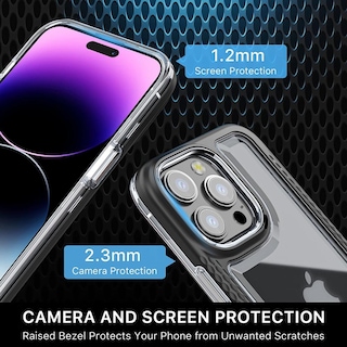 Foto 5 | Funda Mybat Lux color Negro para iPhone 14 Pro Max con Mica de Cristal