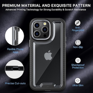 Foto 7 | Funda Mybat Lux color Negro para iPhone 14 Pro Max con Mica de Cristal