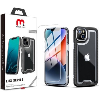 Foto 2 | Funda Mybat Lux para IPhone 14 Plus Negra con Mica de Cristal