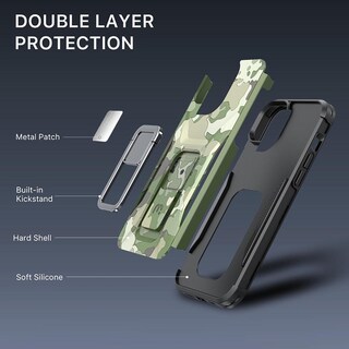 Foto 4 | Funda Mybat Stealth para IPhone 14 - color Verde Camuflaje