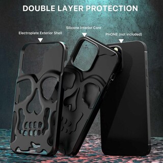 Foto 3 | Funda Mybat Skullcap para IPhone 14 Pro Max color Negra