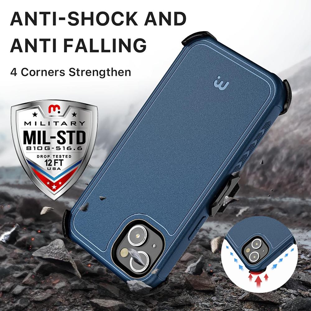 Foto 6 pulgar | Funda Mybat Maverick Clip para iPhone 14 Azul con Mica