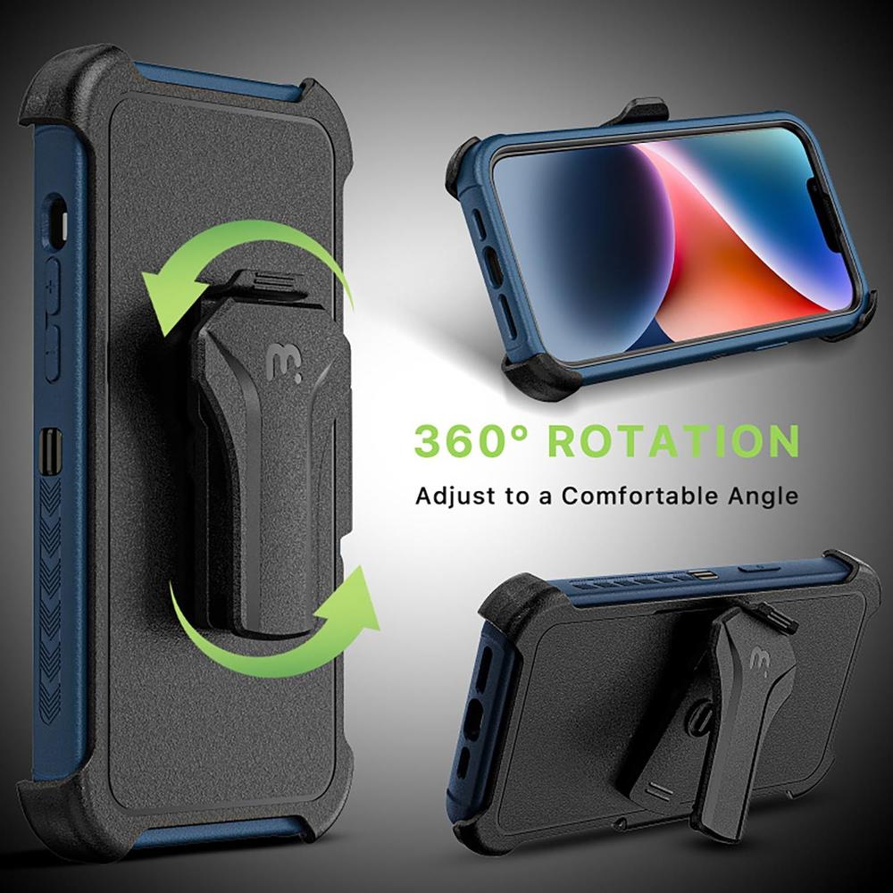 Foto 8 pulgar | Funda Mybat Maverick Clip para iPhone 14 Azul con Mica