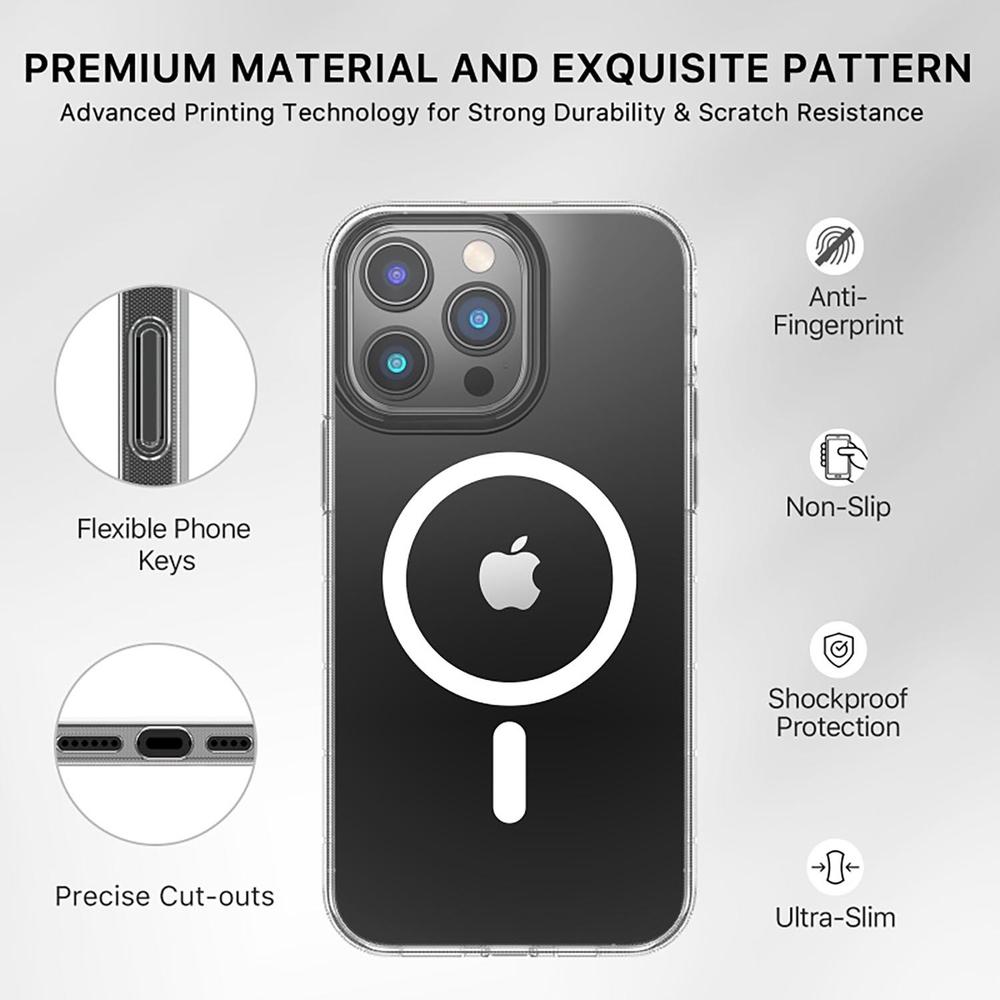 Foto 9 pulgar | Funda Mybat Mood con Magsafe para iPhone 14 Pro MaxTransparente