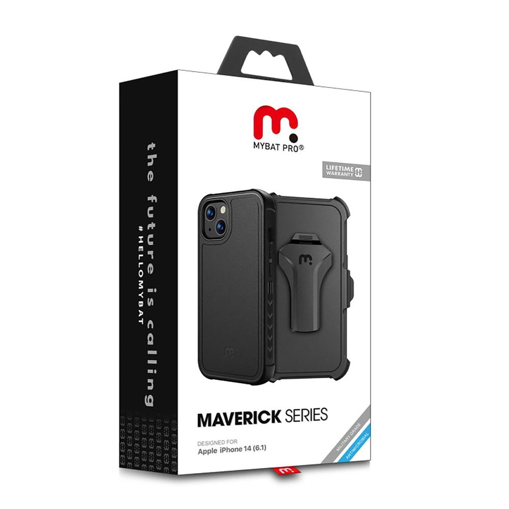 Foto 4 pulgar | Funda Mybat Maverick Clip para iPhone 14 color Negro con Mica