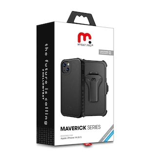 Foto 3 | Funda Mybat Maverick Clip para iPhone 14 color Negro con Mica