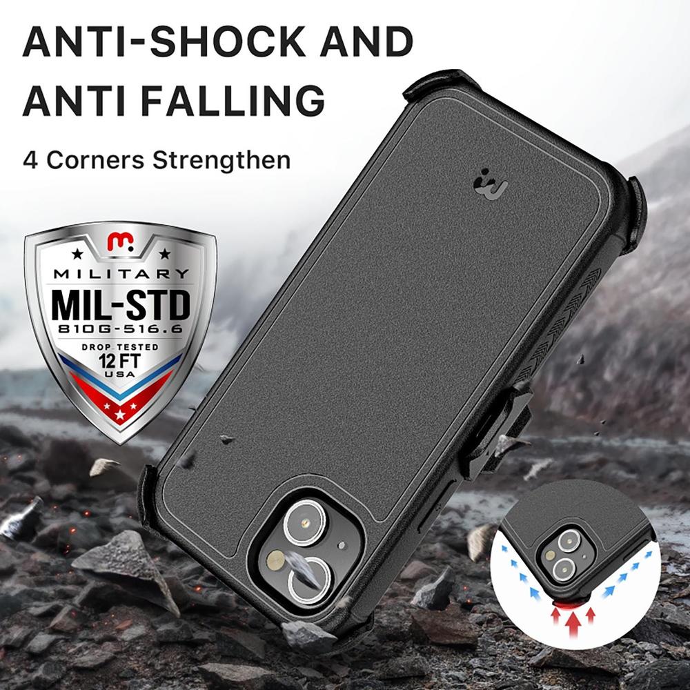 Foto 6 pulgar | Funda Mybat Maverick Clip para iPhone 14 color Negro con Mica