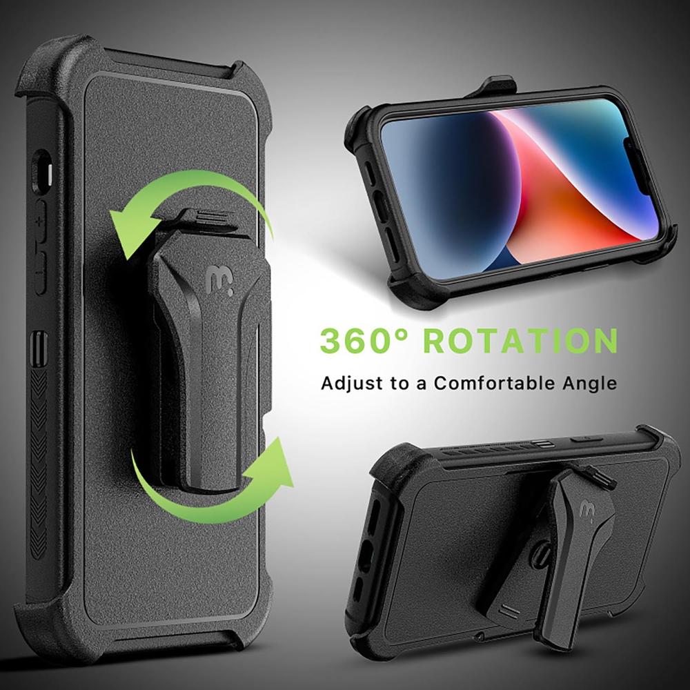 Foto 8 pulgar | Funda Mybat Maverick Clip para iPhone 14 color Negro con Mica