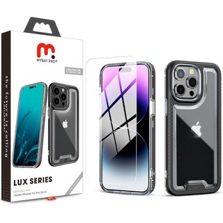 Foto 2 | Funda Mybat Lux para iPhone Pro color Negro con Mica de Cristal
