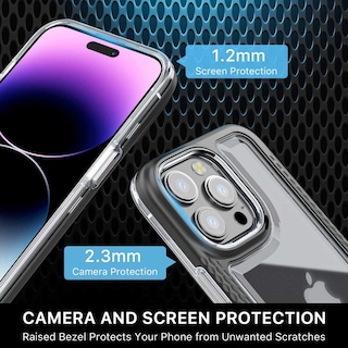 Foto 4 | Funda Mybat Lux para iPhone Pro color Negro con Mica de Cristal