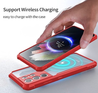 Foto 4 | Funda para Samsung A12 Case + Mica de Cristal Templado Rojo
