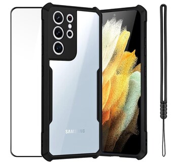 Foto 1 | Funda para Samsung A12 Case + Mica de Cristal Templado Negro