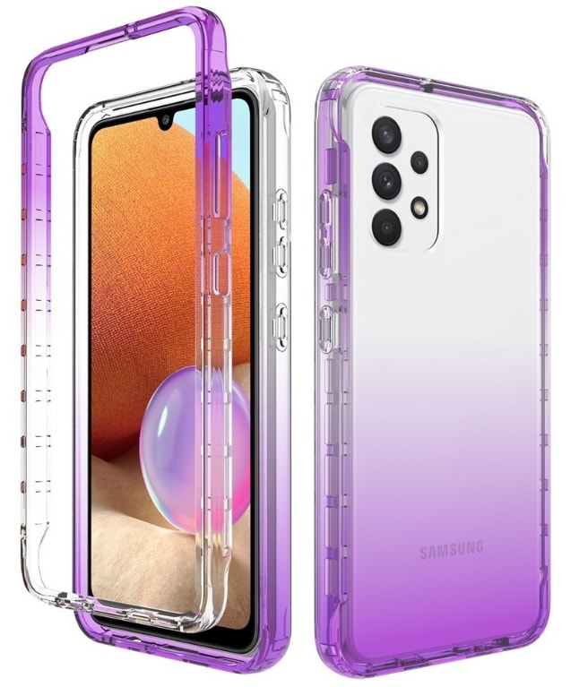 Funda 360 Uso Rudo Bicolor Transparente Samsung Huawei Morado $450