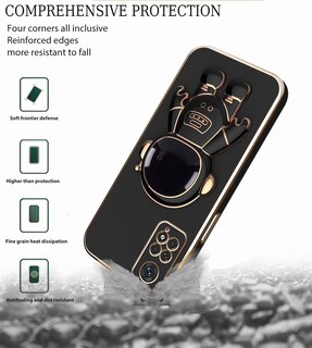 Foto 3 | Funda Funbu color Negro para Redmi Note 10 Pro con Soporte de Astronauta 1 Pieza