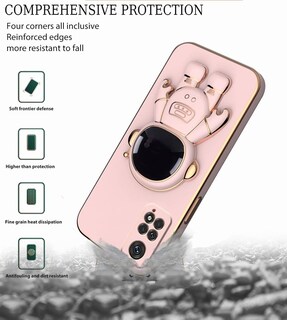 Foto 3 | Funda Funbu color Rosa para Redmi 10 Pro con Soporte de Astronauta 1 Pieza