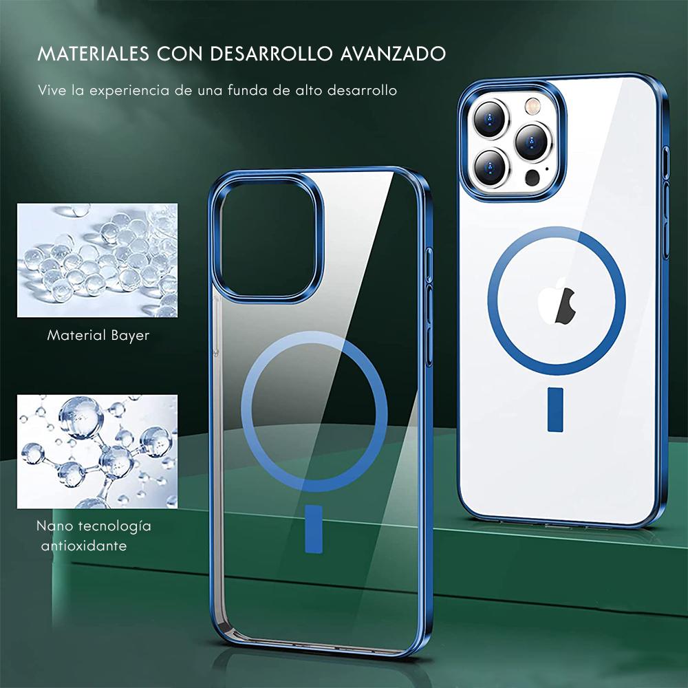 Foto 4 pulgar | Funda Magnética Life Connekt Azul para iPhone 11/12/13