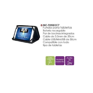 Foto 2 | Funda Tableta Master 7'' Bocinas Integradas Mc-funboc7