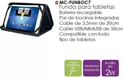 Foto 5 | Funda Tableta Master 7'' Bocinas Integradas Mc-funboc7