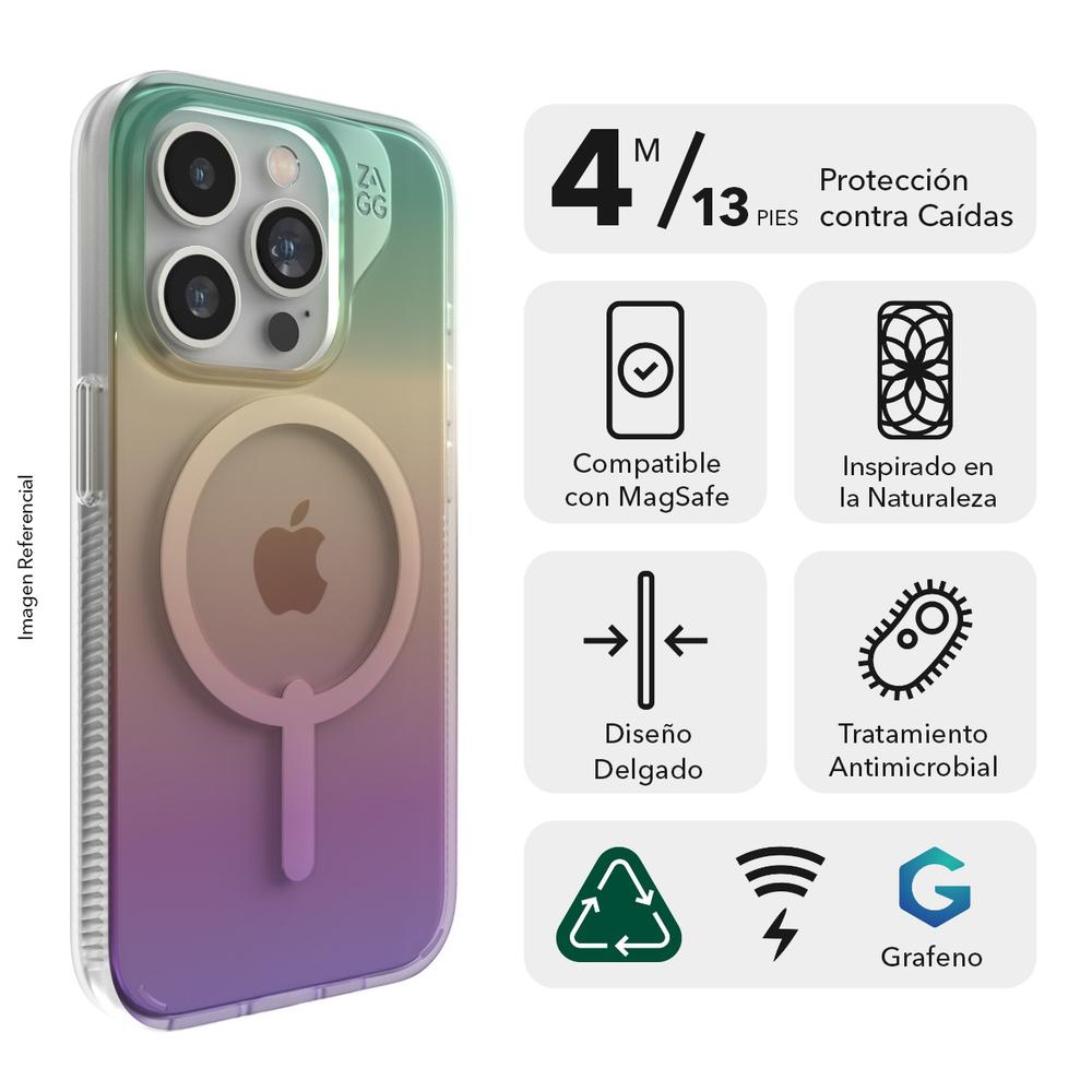 Foto 3 pulgar | Case Milan Snap Iridiscente para IPhone 15 Pro Max